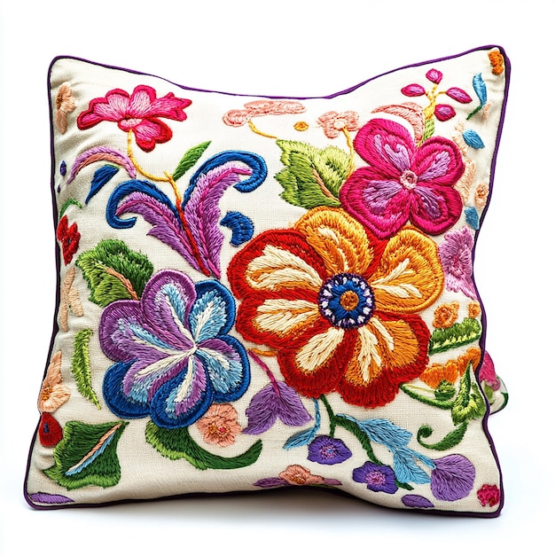 Вышитая подушка